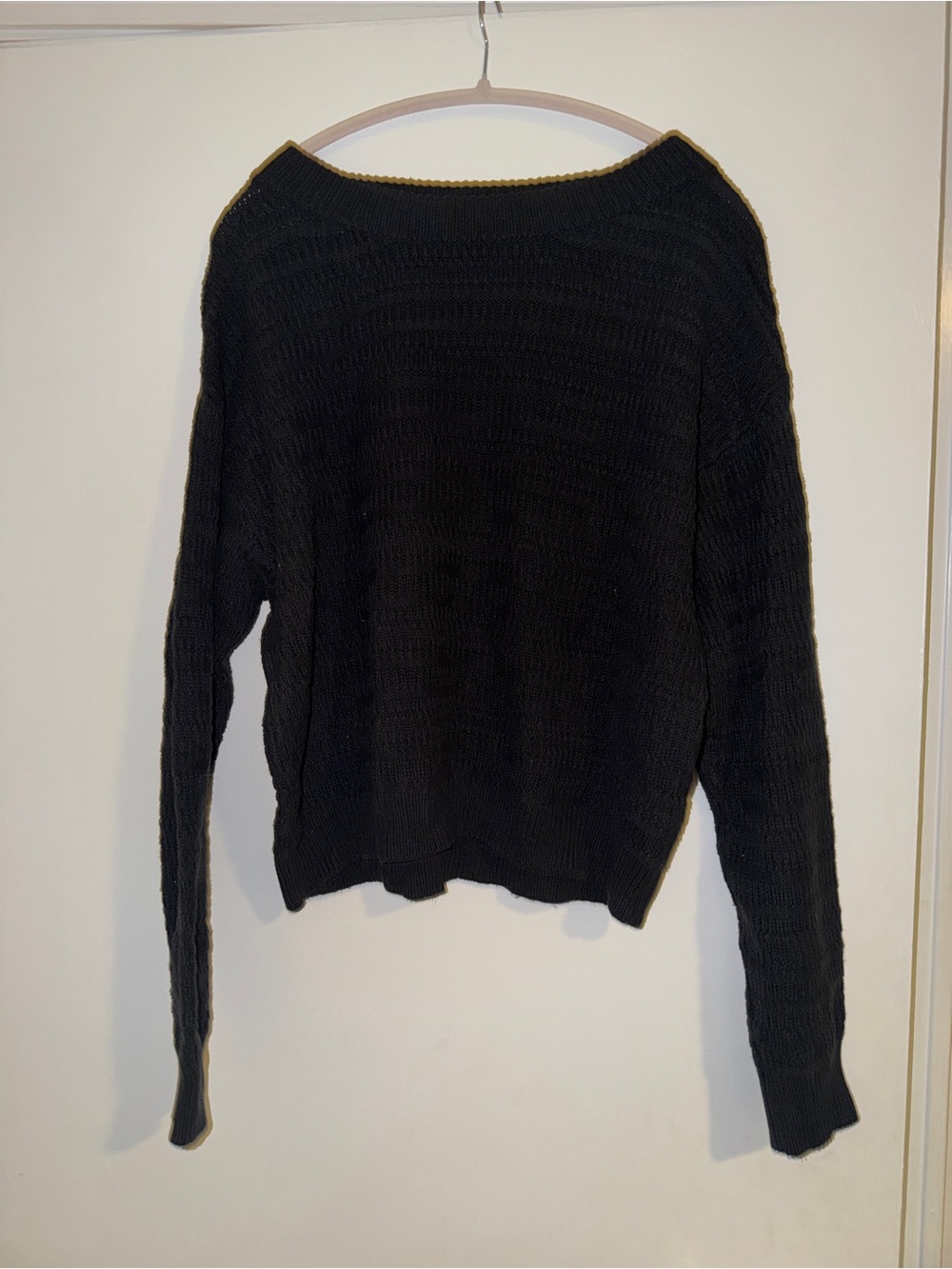Universal Thread Black Knit Sweater with Gold Trim